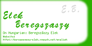 elek beregszaszy business card
